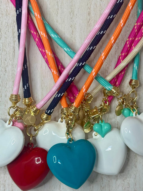 Puffy Heart Cord Necklace