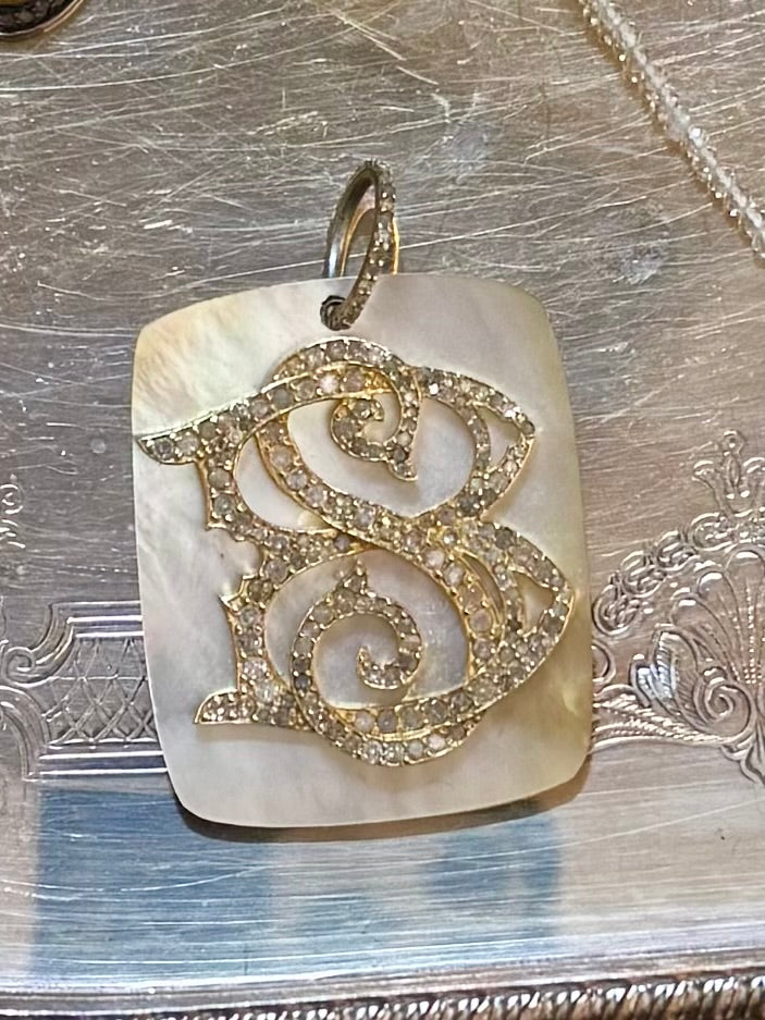 The Mother-of-Pearl Duogram Pendant