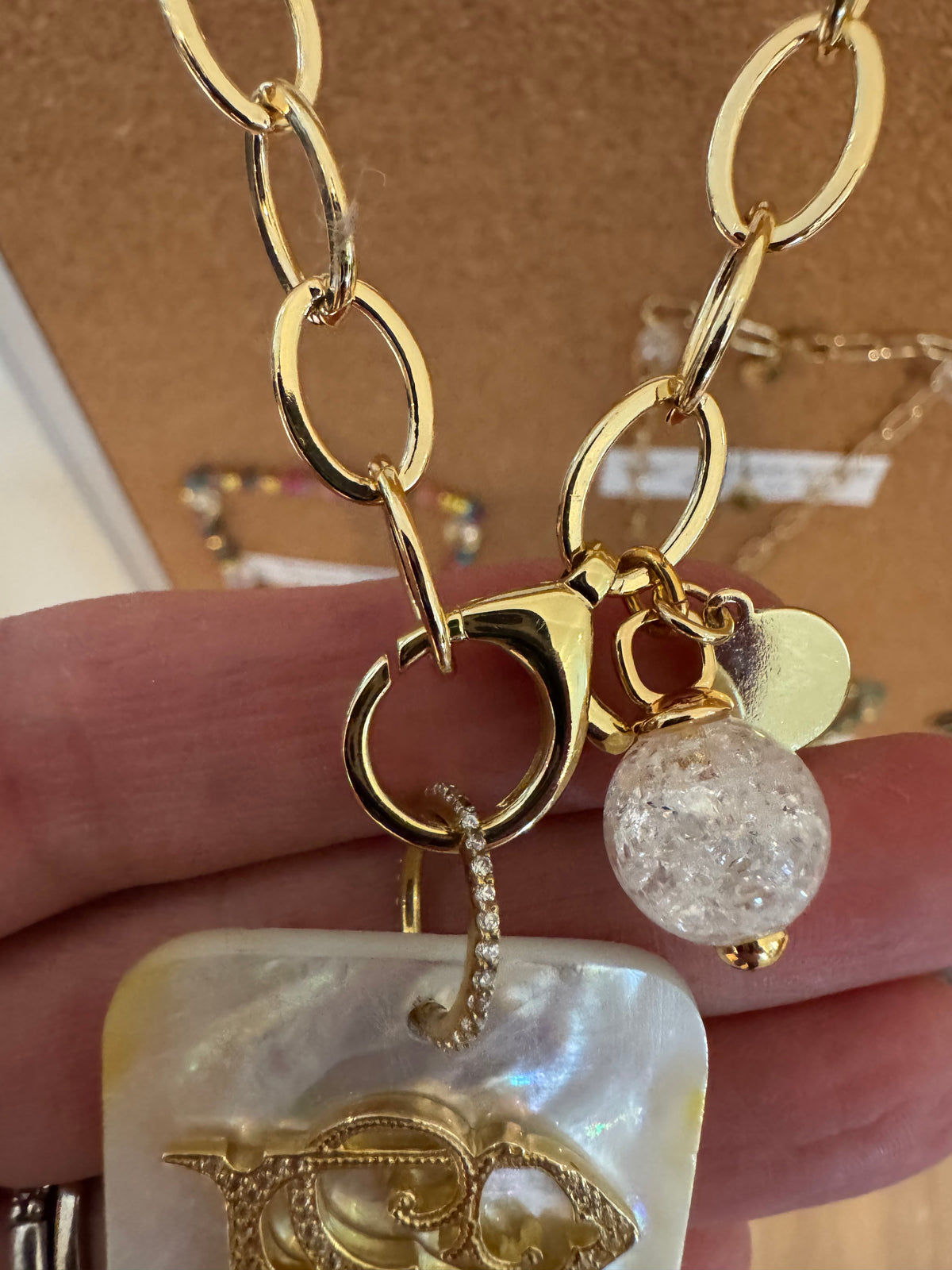 The Mother-of-Pearl Duogram Pendant