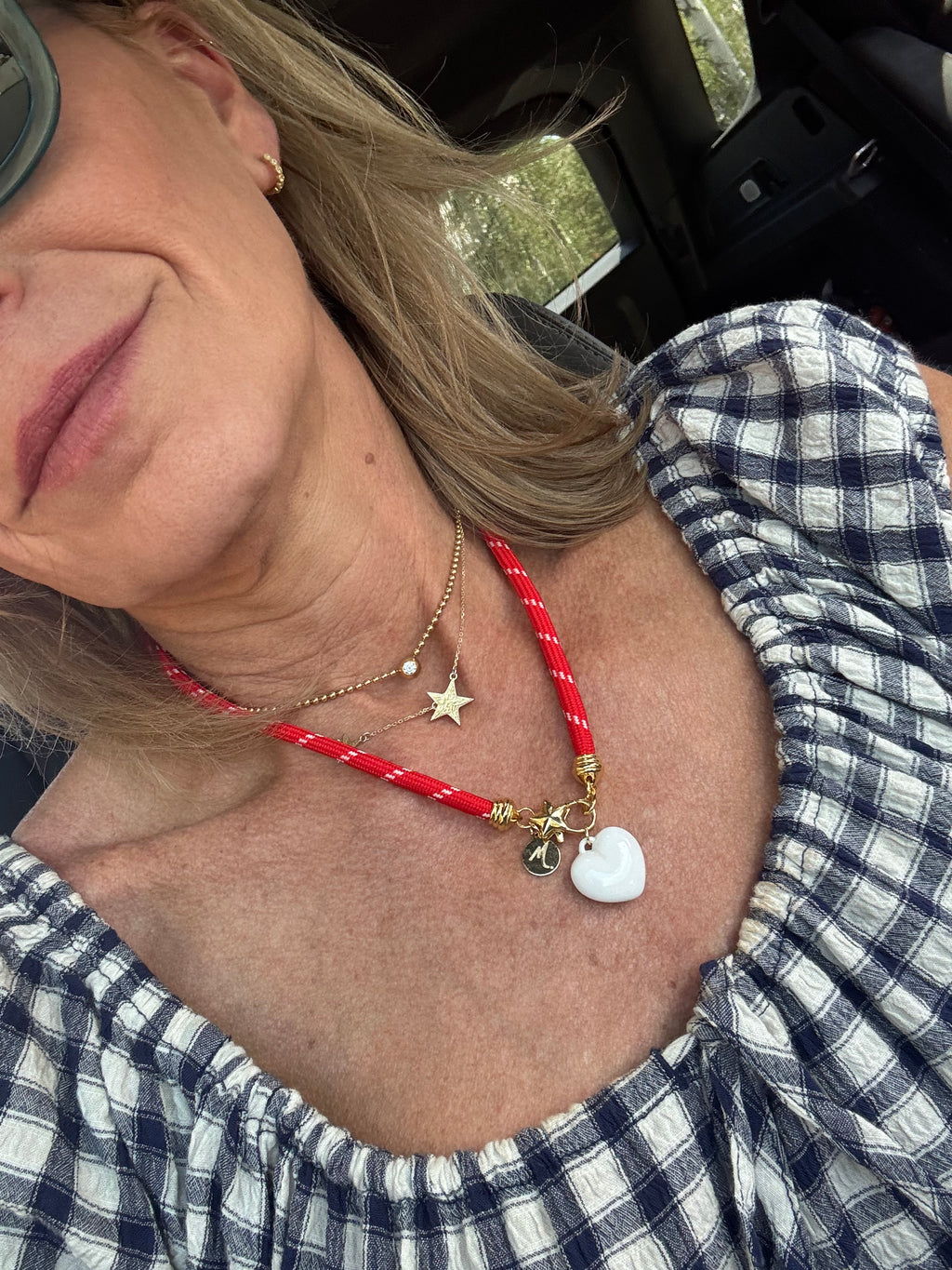 Puffy Heart Cord Necklace